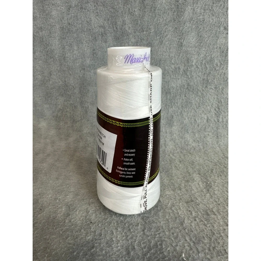 Maxi-Lock Stretch Serger Thread‎ White 32109 Textured Nylon 2000 Yds New